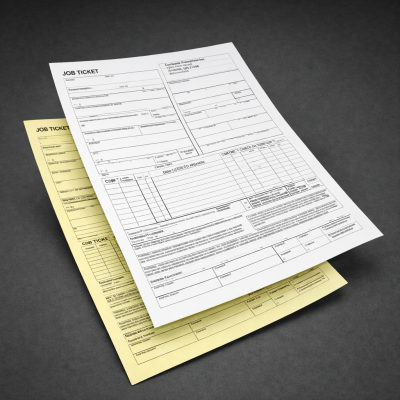2-part NCR carbonless forms. Custom NCR. Printed 2 part forms.