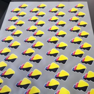 DTF transfer sheet with multiple designs ganged together