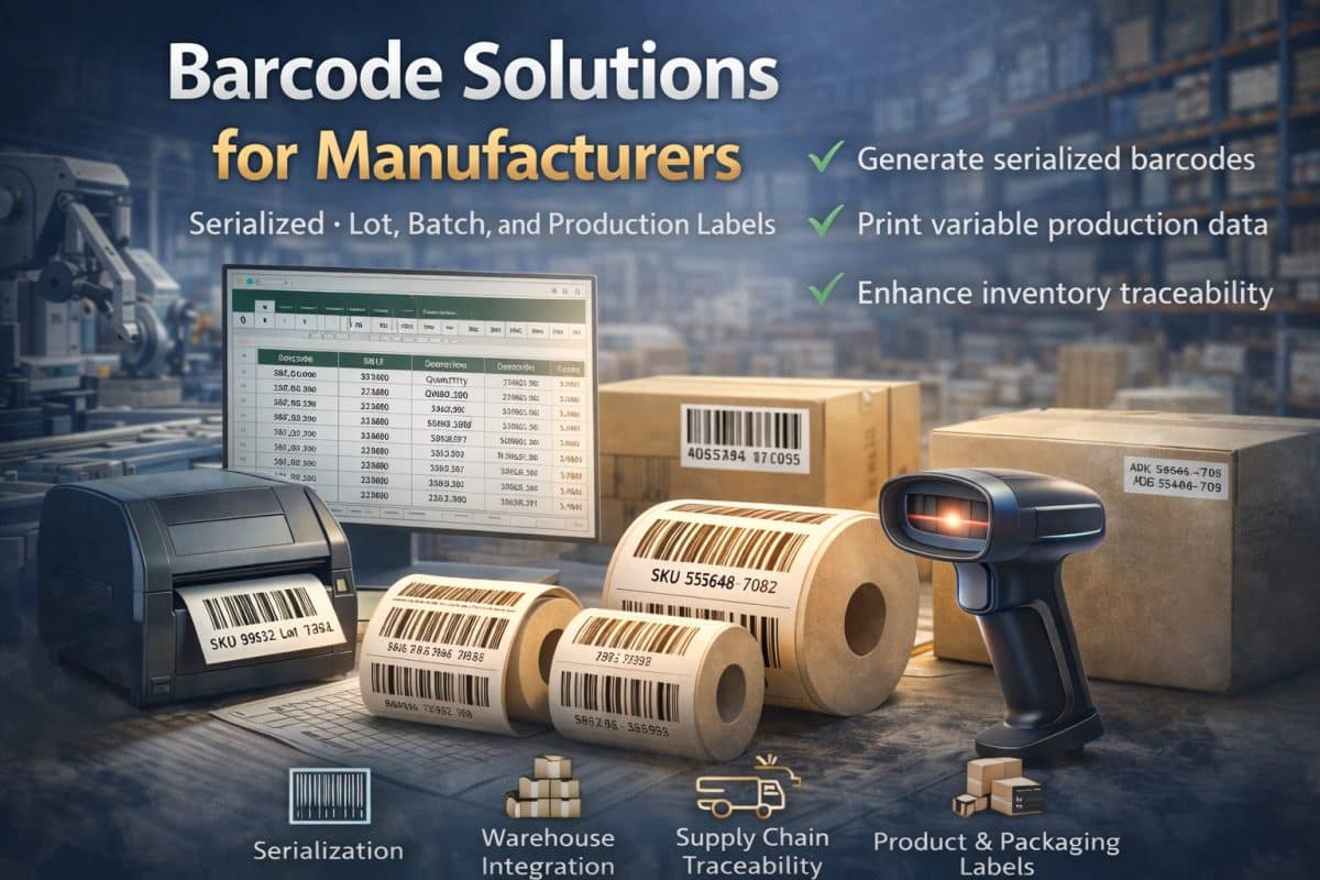 barcode label printing for manufacturers