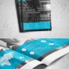 Custom booklet showing full-color interior spread for product catalog or event program.