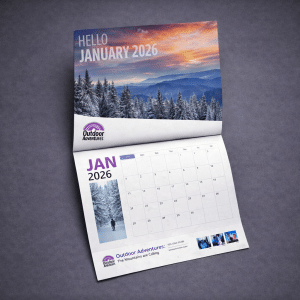 Custom calendar printing. Get a printed calendar to hand out to customers, or have a personalized calendar hanging at home.