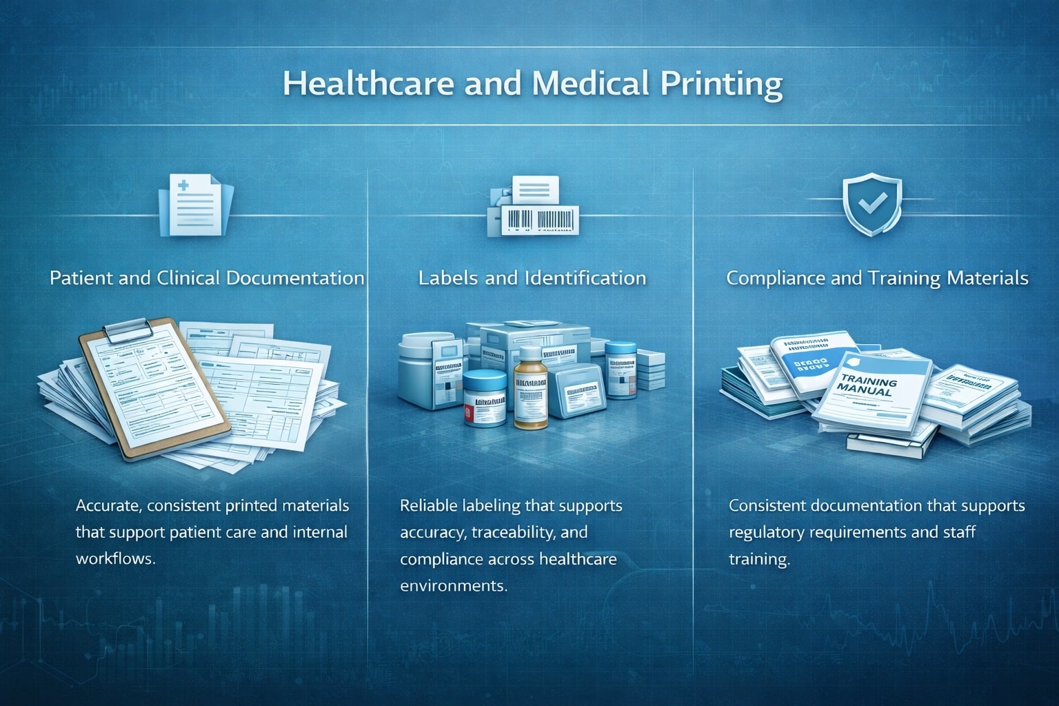Commercial printing services for the healthcare industry and medical facilities