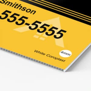 Lightweight corrugated plastic sign with bold colors