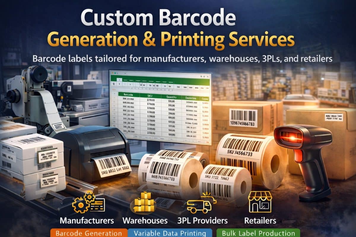 CenTex Printing offers custom barcode label generation and printing services