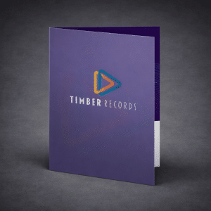 Custom folder printing. We print folders with pockets, business card slits and other options. UV gloss printed folders are also possible.