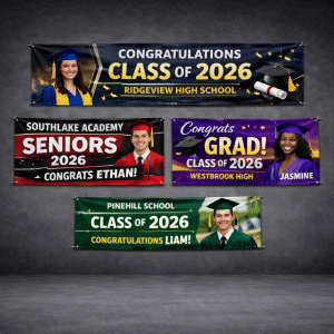 Custom printed graduation banners for seniors