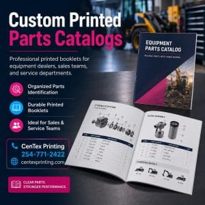 Custom printed parts catalogs for equipment dealers and manufacturers