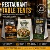 printed table tents for restaurants by CenTex Printing