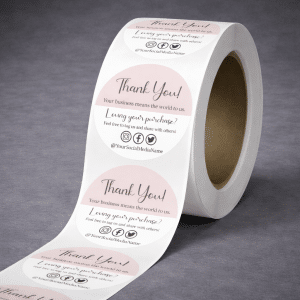 Custom roll label printing. Product labels and stickers