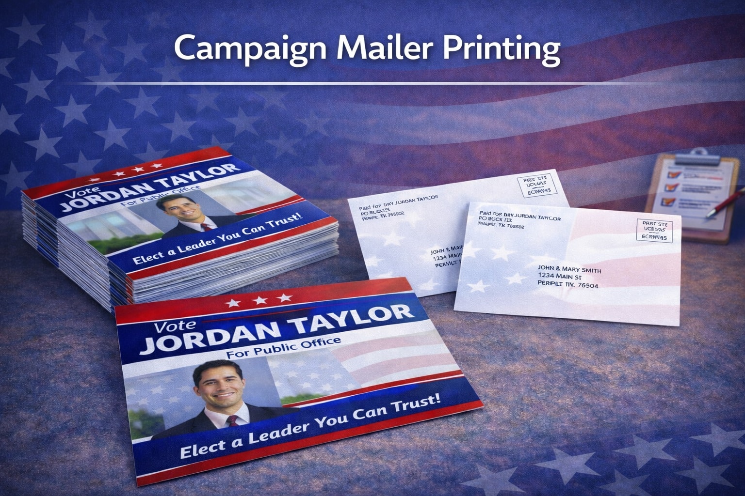 Campaign mailer printing for candidate outreach and elections