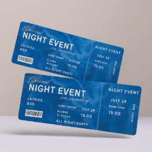 Custom printed event tickets with numbering