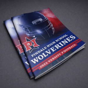Football programs and sports programs. We print high school football programs