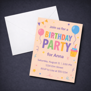 Invitation printing with A7 envelope included. Ask about our wedding invitation printing as well.