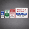 Metals sign printing. Perfect for parking signs or business signs