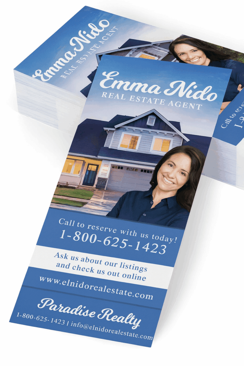 Stack of rack cards printed for real estate and realtors