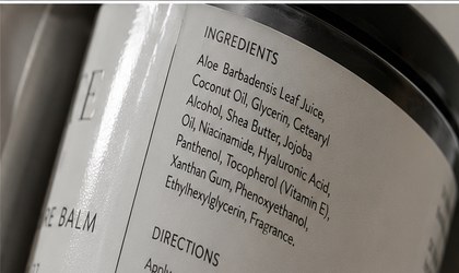 readable ingredient text on small cosmetic product labels