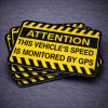 Speed monitored by gps warning stickers. Fleet vehicle stickers.