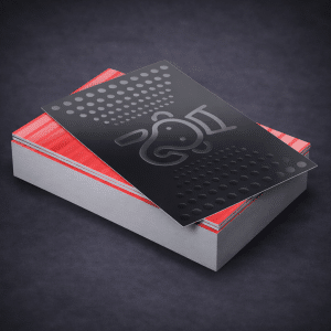 We print spot UV business cards with glossy logo accent on a matte finish