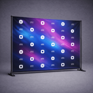 Backdrop printing is perfect for events and photo opportunities. Our step and repeat backdrops can be printed with your brand or message.