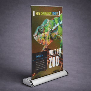 Table top retractable banners. Small table banner