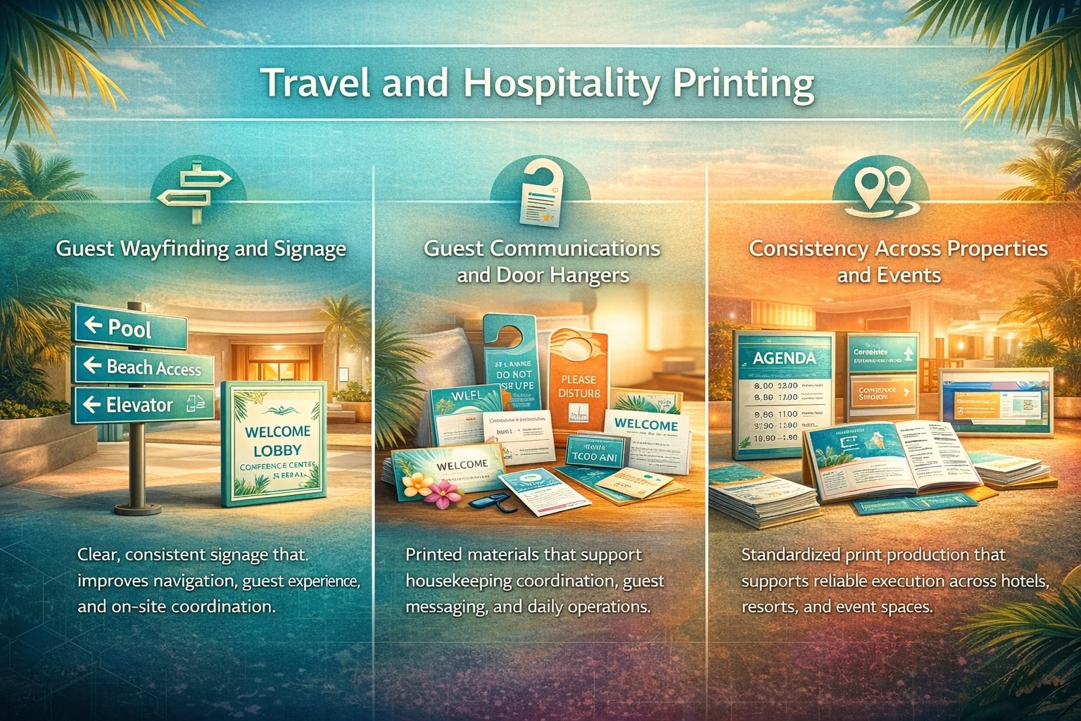 Printing services for the travel and hospitality industry