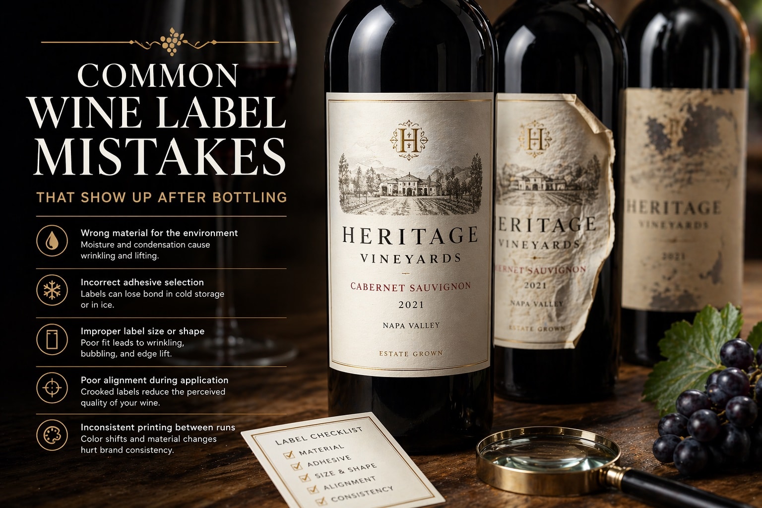 common mistakes when choosing materials for wine labels