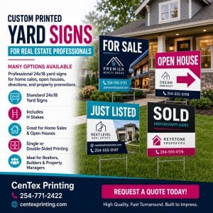 yard signs for realtors - home sales, open house and more